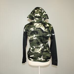 Nike DriFit Green Camo Hoodie Sweatshirt Pullover Youth Boys Sz Large Very good